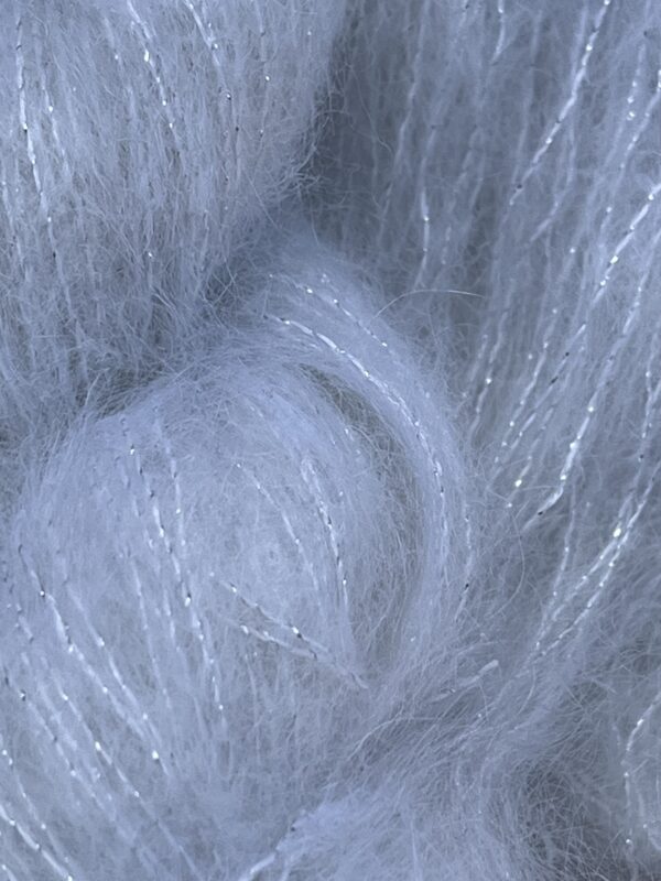 Kid Silk Lace med Glitter / Strålende Hvid - Billede 3