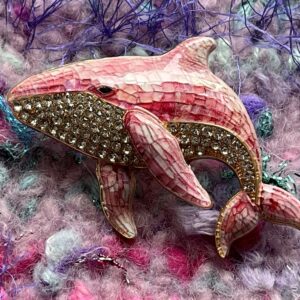 Pink Whale - Brooche